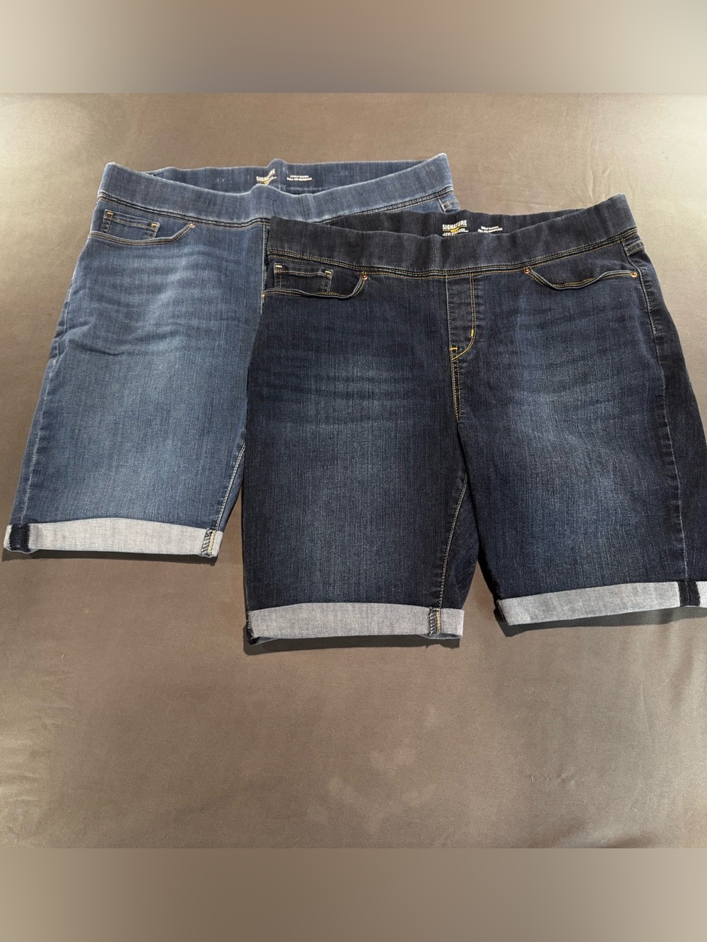 Levi Strauss Size 18 Bermuda Shorts 2 Pair Lot Pull-On Shaping Denim